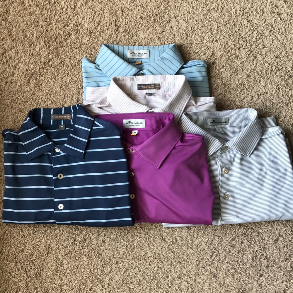 Lot of 5 Peter Millar Polos